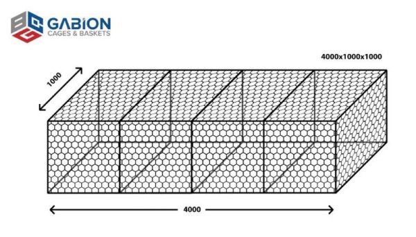Century Woven Gabion Basket 4000x1000x1000